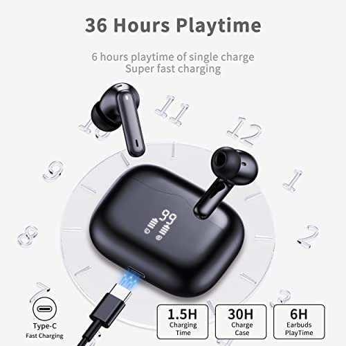 Bluetooth 5.3 Hi-Fi Stereo Waterproof Earbuds - Black