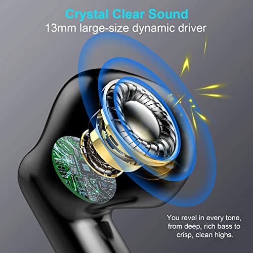 Bluetooth 5.3 Wireless Earbuds with Microphone - Black