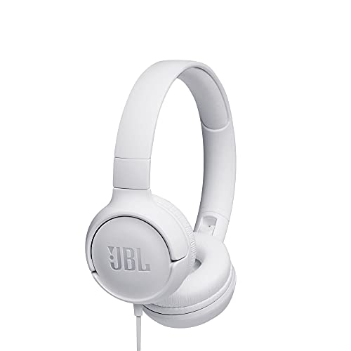 JBL Tune 500 Wired On-Ear Headphones - White