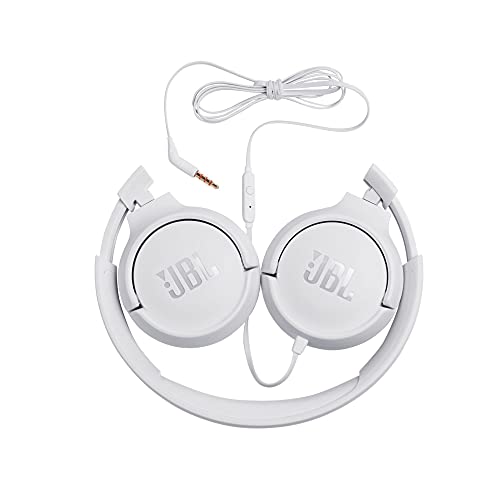 JBL Tune 500 Wired On-Ear Headphones - White