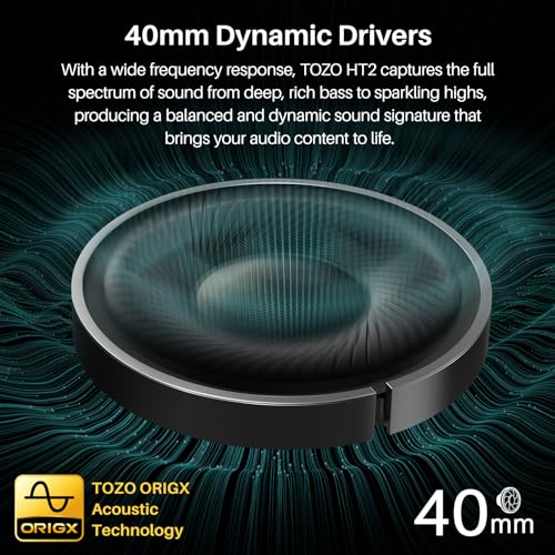 TOZO HT2 Wireless Headphones with Active Noise Cancellation