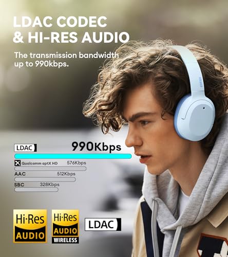 Edifier W820NB Plus Noise Cancelling Headphones - Blue