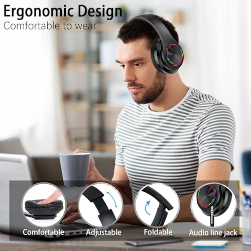 BSWL Wireless Bluetooth 5.0 HiFi Over-Ear Headphones