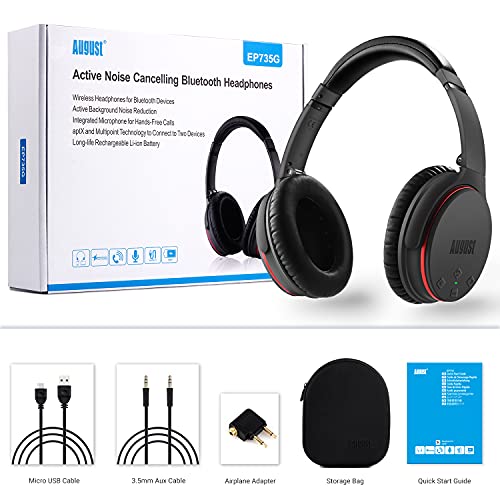 Active Noise Cancelling Bluetooth Headphones - Grey