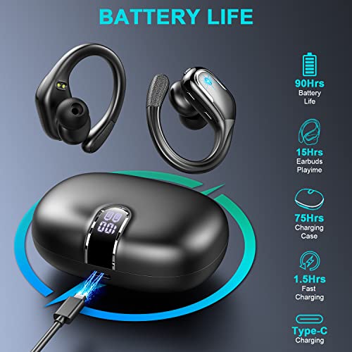 Bluetooth 5.3 Wireless Earbuds with 90H Playtime