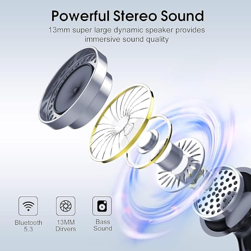 Csasan Bluetooth 5.3 Wireless Headphones with Mic
