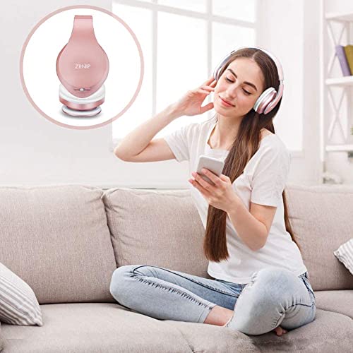 ZIHNIC Foldable Bluetooth Over-Ear Headphones - Rose