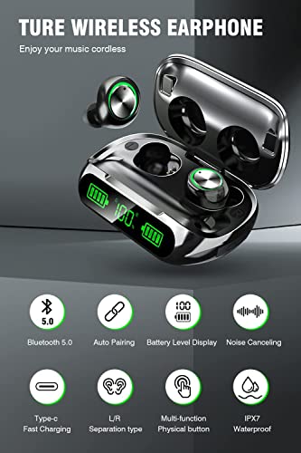 Wireless Bluetooth Earbuds with LED Power Display