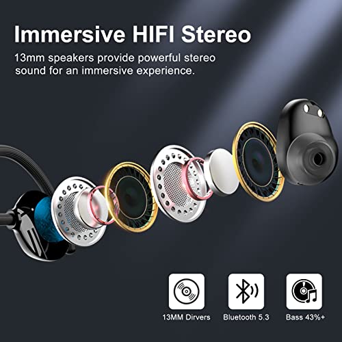 Bluetooth 5.3 Wireless Sports Earbuds with Deep Bass