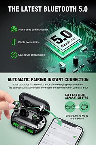 Wireless Bluetooth Earbuds with LED Power Display