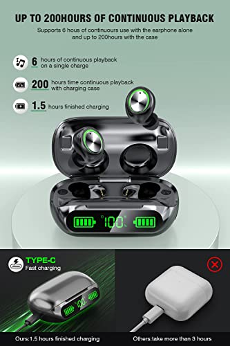 Wireless Bluetooth Earbuds with LED Power Display