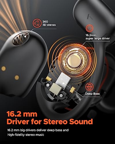 Truefree Open Ear Bluetooth Headphones with 45H Playtime