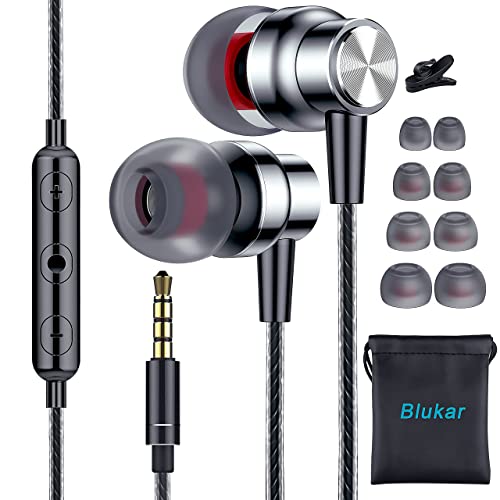 Blukar In-Ear Headphones with Microphone and Volume Control