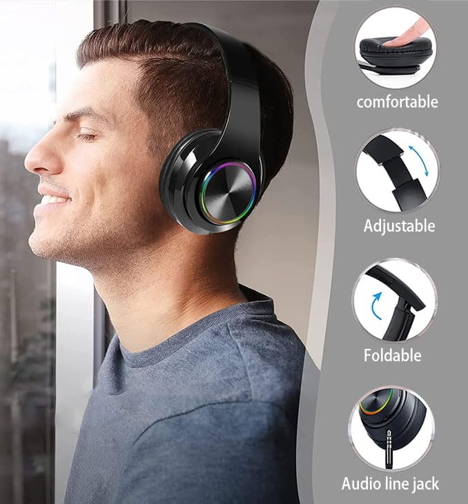 Wireless Over-Ear Headphones with Microphone and HiFi Sound