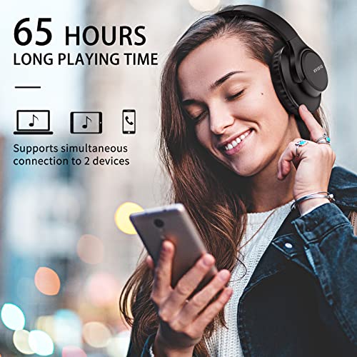 KVIDIO Wireless Bluetooth Headphones with Deep Bass
