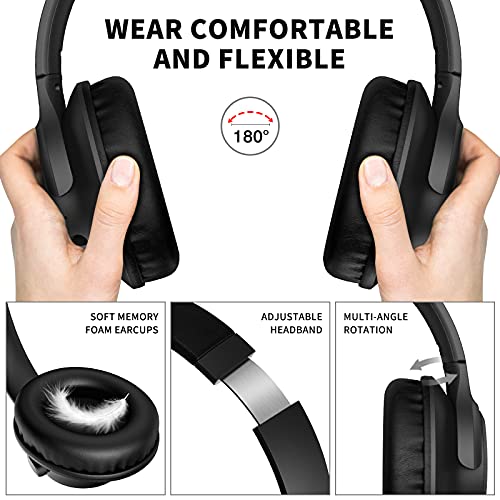 KVIDIO Wireless Bluetooth Headphones with Deep Bass