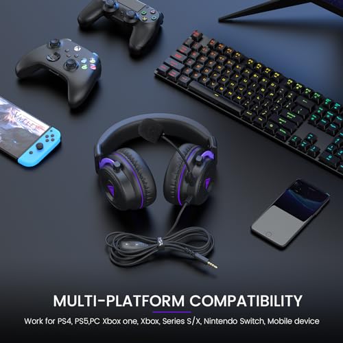 EKSA E900 Wired Gaming Headset with Noise Canceling Mic