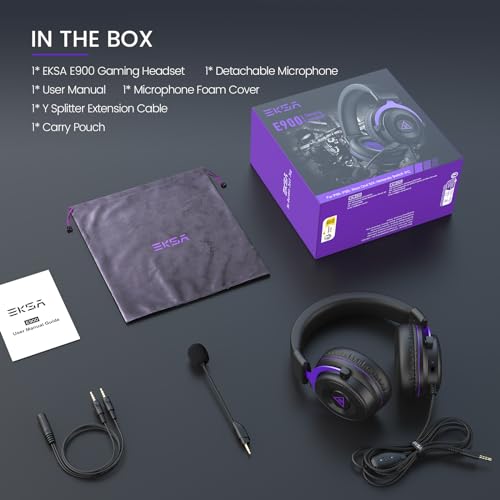 EKSA E900 Wired Gaming Headset with Noise Canceling Mic