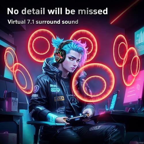 Tatybo Wired Gaming Headset with Mic and RGB