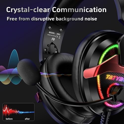 Tatybo Wired Gaming Headset with Mic and RGB