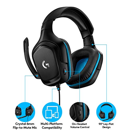 Logitech G432 Wired Gaming Headset with 7.1 Surround Sound