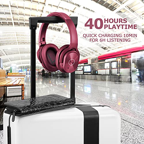 ZIHNIC Noise-Cancelling Wireless Bluetooth Headphones (Red)