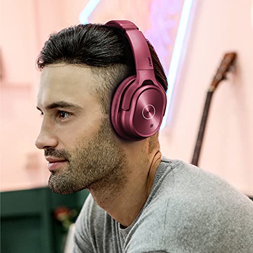 ZIHNIC Noise-Cancelling Wireless Bluetooth Headphones (Red)