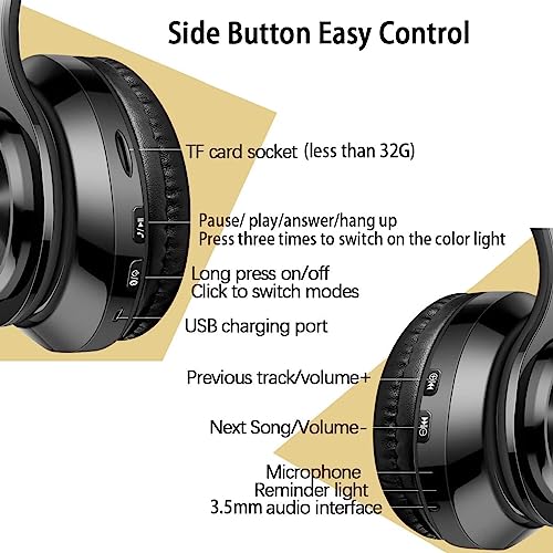TFUFR Wireless Over-Ear Bluetooth Headphones with Mic