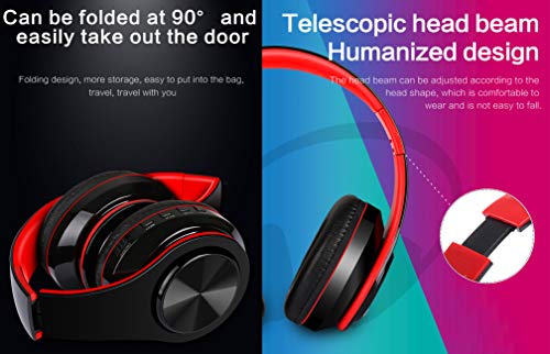 Foldable Over-Ear Wireless Bluetooth Headphones with Hi-Fi Audio