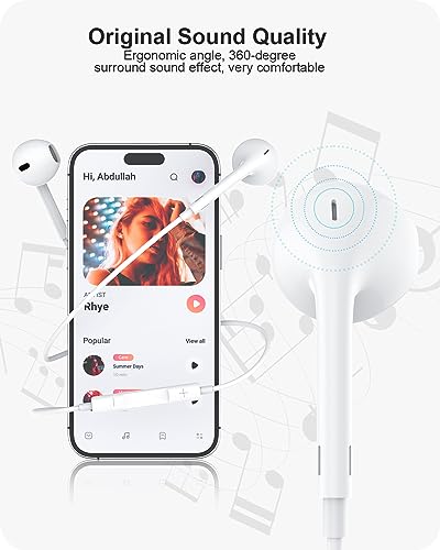 MFi Certified In-Ear Headphones with Mic & Volume Control
