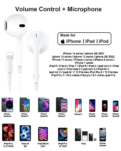 MFi Certified In-Ear Headphones with Mic & Volume Control