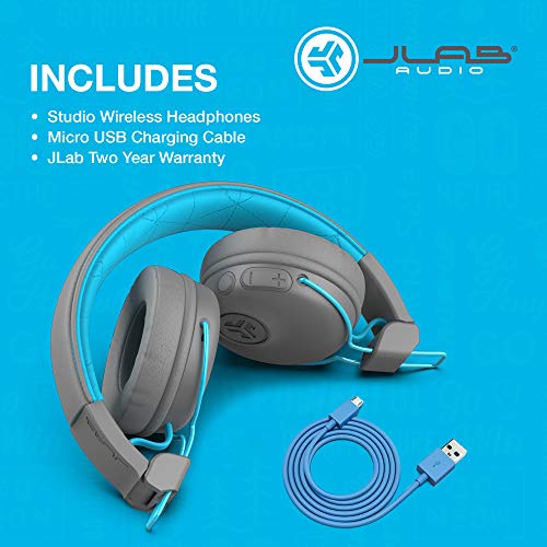 JLab Audio Studio Wireless On-Ear Headphones - Gray/Blue