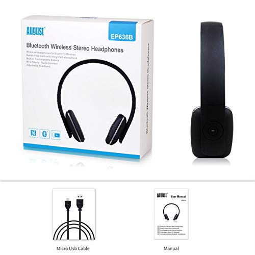 August EP636B - Wireless Bluetooth On-Ear Headphones