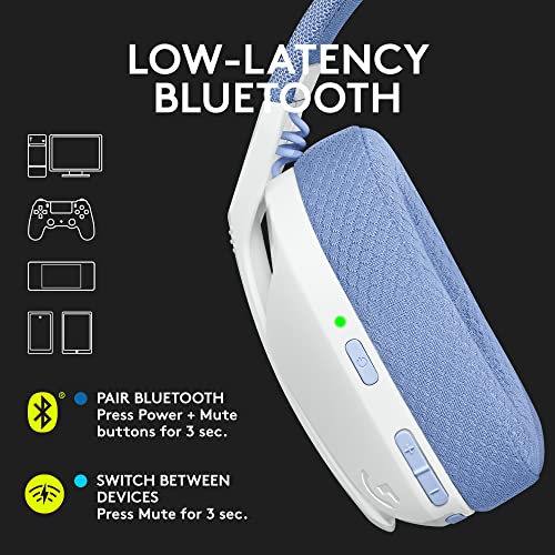 Logitech G435 Wireless Bluetooth Gaming Headset - White
