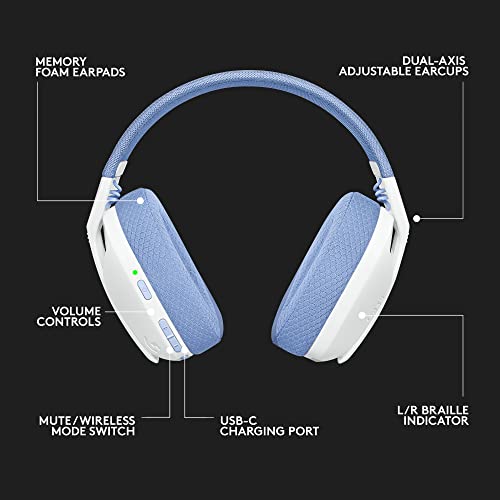 Logitech G435 Wireless Bluetooth Gaming Headset - White