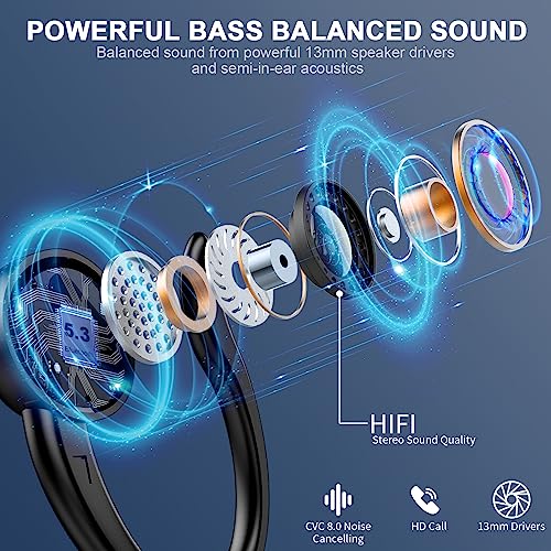 Sport Bluetooth Earbuds with ENC Mic and Bass Boost