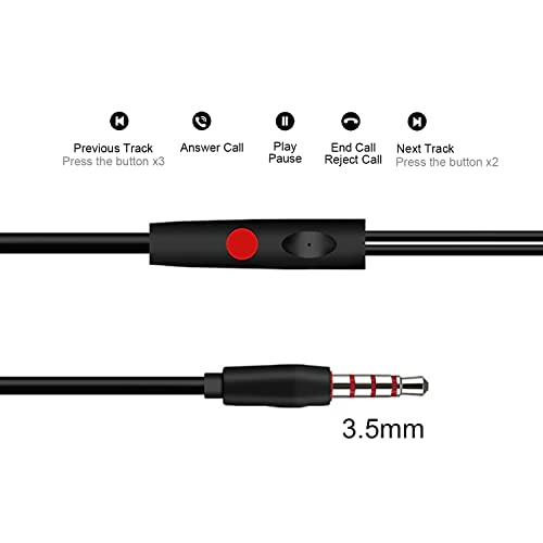 Rtinle In-Ear Headphones with Microphone - Black