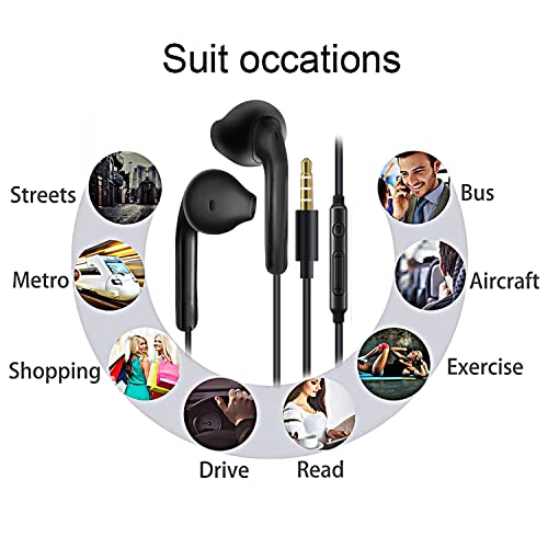 3-Pack Noise-Isolating Wired Earbuds with Microphone