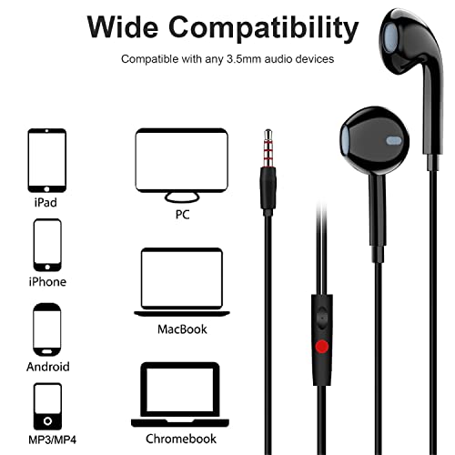 Rtinle In-Ear Headphones with Microphone - Black