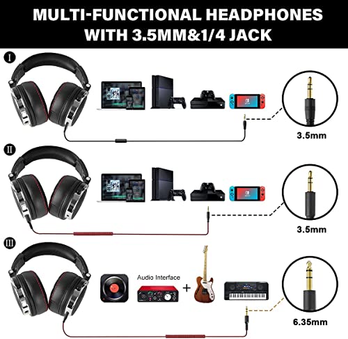 OneOdio Adapter-Free DJ Studio Headphones with Noise Isolation