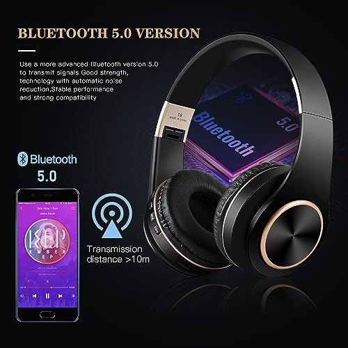 WGO Bluetooth Over-Ear Headphones with Microphone