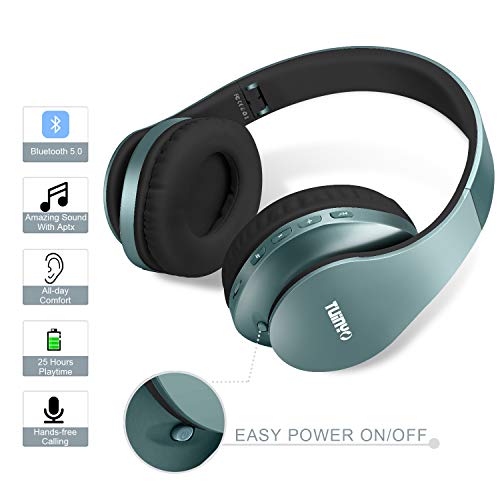 TUINYO Wireless Over-Ear Bluetooth Headphones with Microphone
