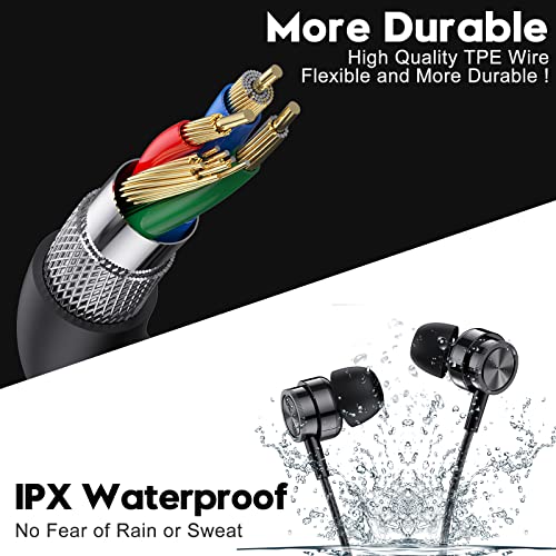 Wired In-Ear Headphones with Microphone and Deep Bass