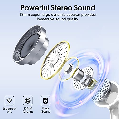 Csasan Wireless Bluetooth 5.3 Earbuds with Deep Bass
