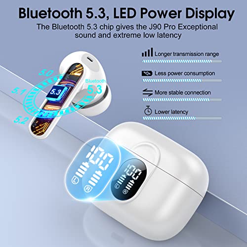 Csasan Wireless Bluetooth 5.3 Earbuds with Deep Bass