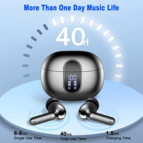 Wireless Bluetooth Headphones with Mic and LED Display