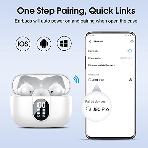Csasan Wireless Bluetooth 5.3 Earbuds with Deep Bass