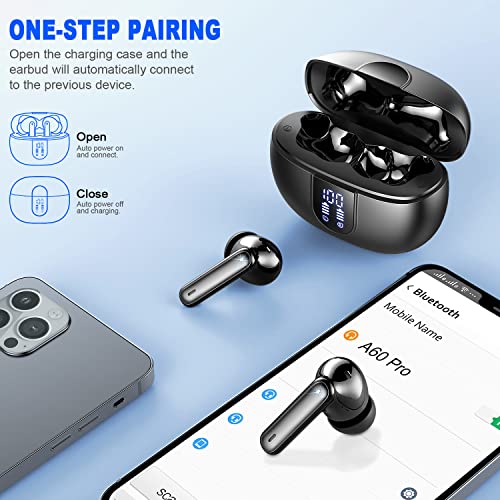 Wireless Bluetooth Headphones with Mic and LED Display