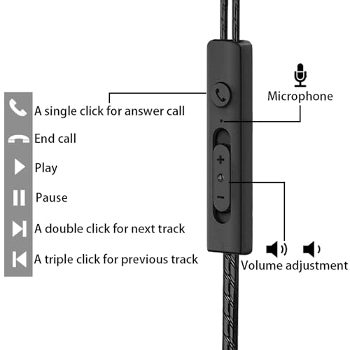 3-Pack Wired Earbuds with Mic & Deep Bass