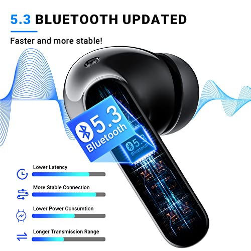 Bluetooth 5.3 Wireless Earbuds with Noise Cancellation